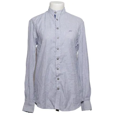 Skjorte (Blå, Hvid) fra Moser Bomuld, Polyester