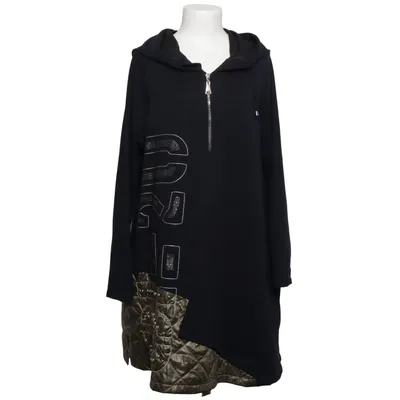 Hoodiekjole (Sort, Grøn) fra Canson Elastan, Polyester, Viscose
