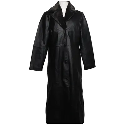 Veste longue en cuir (Noir) de TCM Fausse fourrure, Cuir, Polyester