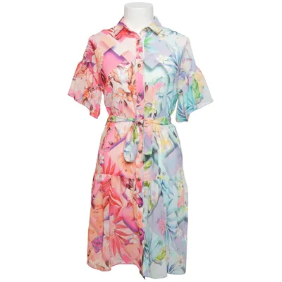 Skjortekjole (Pink, Blå, Flerfarvet) fra Elizabeth Polyester