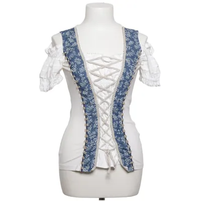 Dirndlblus (Vit, Blå, Flerfärgad) från Country Line Bomull, Elastan, Polyester