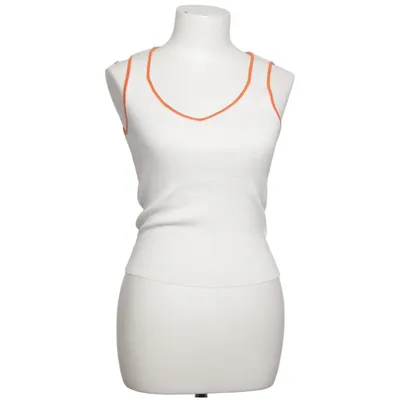 Tank Top (White, Orange) from Sweewë Polyester, Viscose