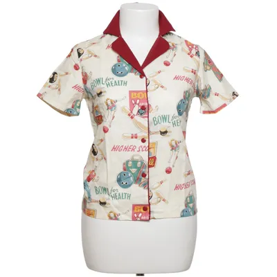 Short sleeve shirt (Beige, Red, Multicolored) from Miss Fortune Cotton