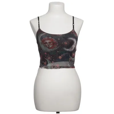 Crop top (Sort, Flerfarvet) fra Urban Outfitters Elastan, Polyester