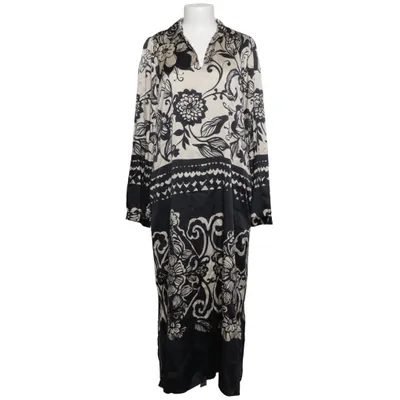Robe longue (Noir, Beige) de Grace Élasthane, Soie