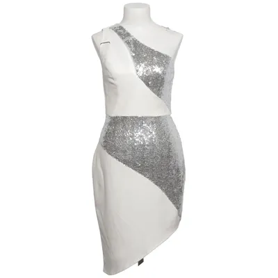 Cocktailkjole (Hvid, Sølv) fra Lusso Elastan, Polyester