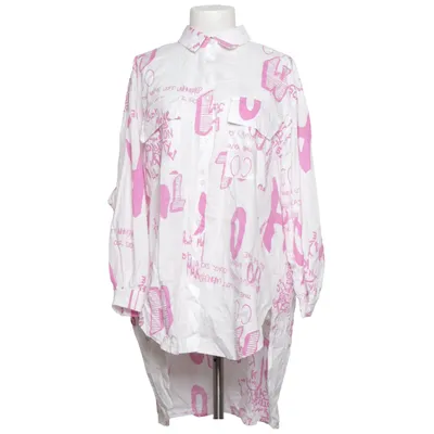 Blouse (Wit, Roze) van Zeta Otto Katoen, Elastaan