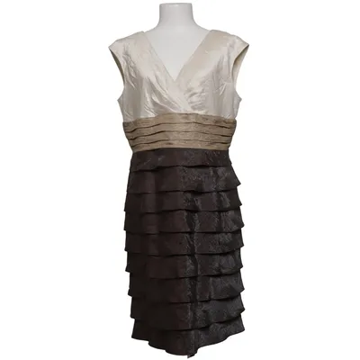 Robe de cocktail (Blanc, Marron) de Mariposa Polyamide, Polyester, Viscose
