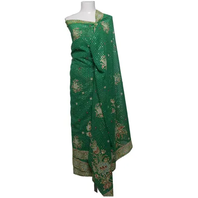 Sari (Green, Multicolored)