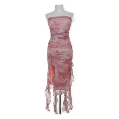 Klänning (Rosa, Vit) från Shein Elastan, Polyester