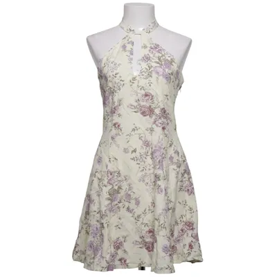 Jurk (Beige, Lila) van Adoore Linnen, Polyester, Viscose