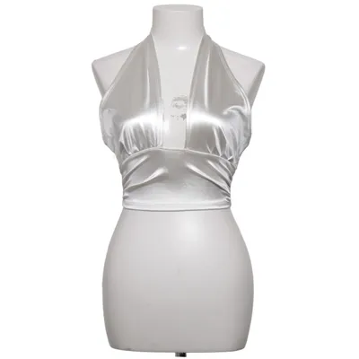 Halternecktopp (Twist Neck Satin Top) från NLY One Elastan, Polyester