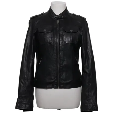 Leather jacket (Black) from Gipsy Cotton, Leather, Polyester