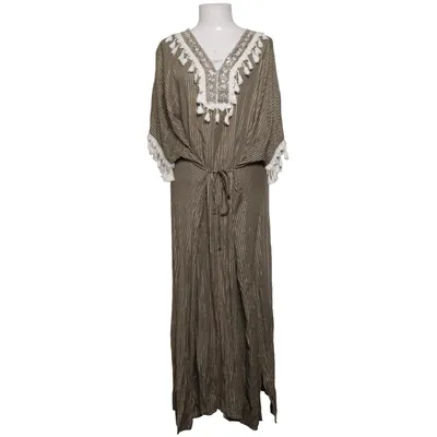Kaftan (Grön, Guldfärgad) från Leana Mode Elastan, Viskos