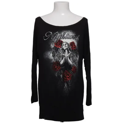 T-shirt à manches longues (Noir, Rouge) de Black Premium by EMP Élasthane, Viscose