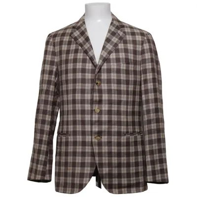 Blazer (Marron, Beige) de Caruso Cupro, Lin, Soie, Laine