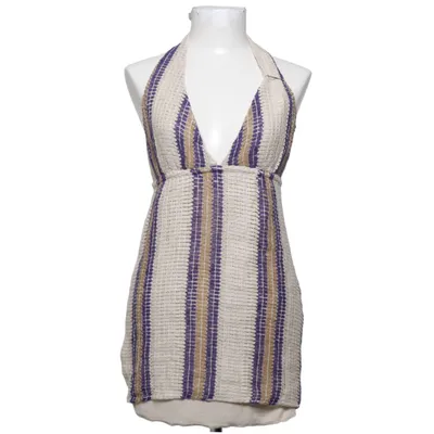 Halterneck-kjole (Blå, Beige, Flerfarvet) fra Pull & Bear Linned, Polyester, Viscose