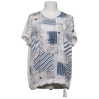 T-shirt (White, Blue) from Lea H. Elastane, Viscose