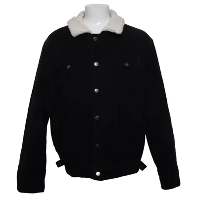 Veste en jeans fourrée (Noir) de Zara Coton, Polyester