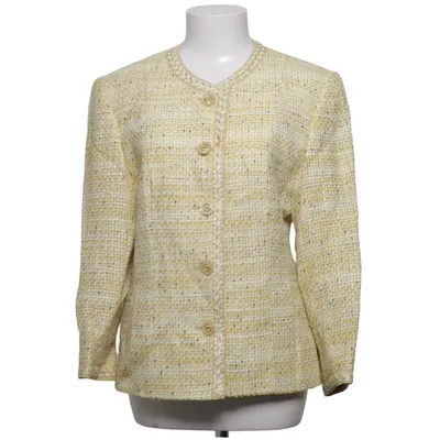 Cardigan (Geel, Wit) van Hensel & Mortensen Polyamide, Viscose, Wol