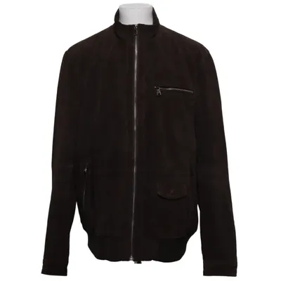 Leren jack (Bruin) van Hugo Boss Acryl, Leer, Polyester, Viscose