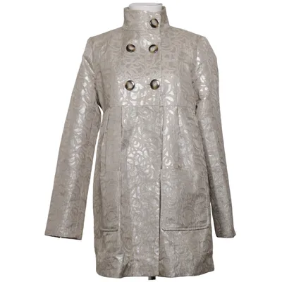Manteau (Beige) de Oui Set Coton, Polyester