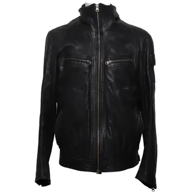 Leather jacket (Black) from Rocco Barocco Cotton, Leather, Polyester