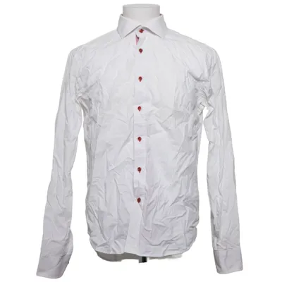 Shirt (White, Red) from Oscar of Sweden Cotton