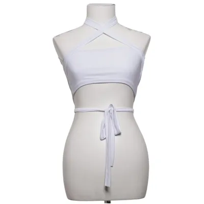 Haut dos-nu (Blanc) de PrettyLittleThing Élasthane, Polyester