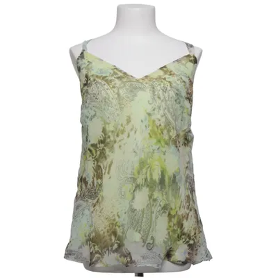 Top (Green, Brown) from Silbor Polyester, Silk