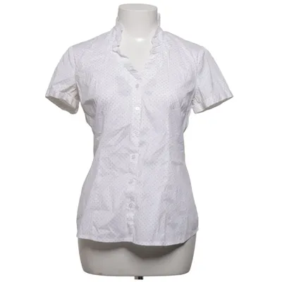 Korte mouwen shirt (Wit, Beige) van Comma Katoen, Elastaan, Polyamide