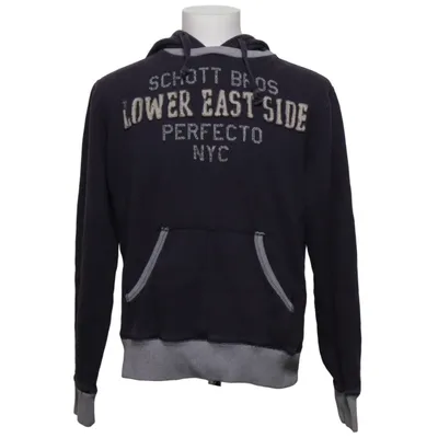 Sweat à capuche (Bleu, Gris) de Schott NYC Coton