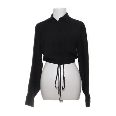 Wikkelblouse (Zwart) van Edited