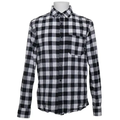 Flannel skjorte (Sort, Hvid) fra Polinesia Bomuld