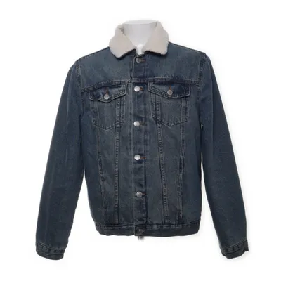 Fodrad jeansjacka (Blå, Vit) från New Look Men Bomull, Polyester