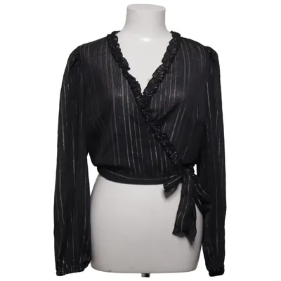 Wrap blouse (Black, Silver) from Bubbleroom Polyester
