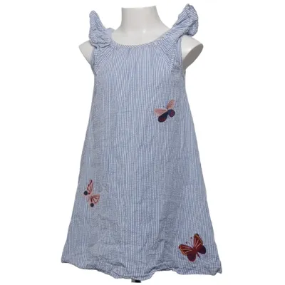 Dress (Blue, White) from Vertbaudet Cotton
