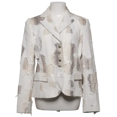 Blazer (Hvid, Beige) fra Tuzzi Bomuld, Linned, Polyester