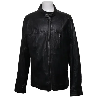 Läderjacka (Svart) från Jules Bomull, Skinn, Polyester