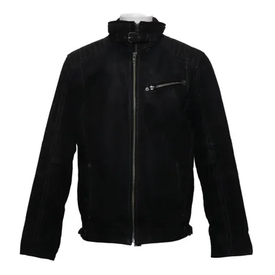 Läderjacka (Grå) från J.F.M Bomull, Skinn, Polyester