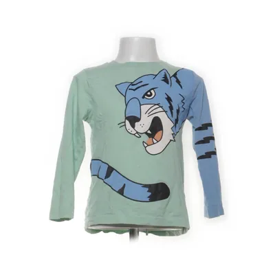 Langærmet t-shirt (Grøn, Blå) fra KappAhl Bomuld