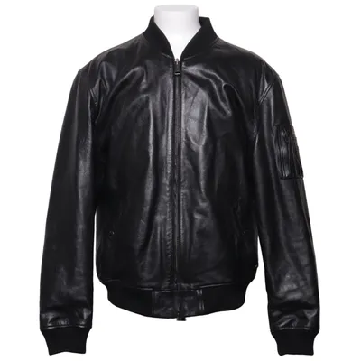 Läderjacka (Svart) från Alpha Industries Skinn, Polyester