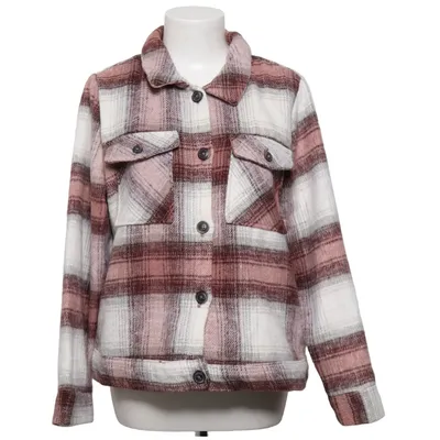 Skjortejakke (Pink, Hvid, Brun) fra Multiblu Akryl, Polyamid, Polyester, Viscose, Uld