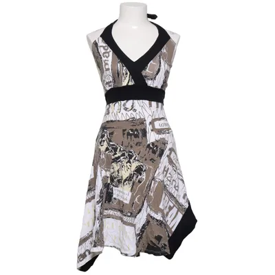 Halterneck dress (Beige, Black, Multicolored) from Desigual Cotton