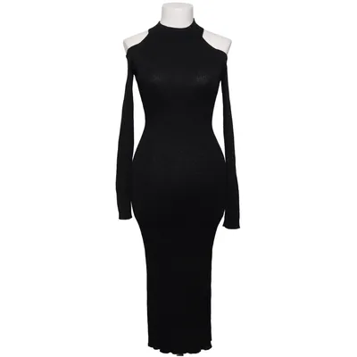 Robe à col roulé (Noir) de Papillonne Fibre métallique, Viscose