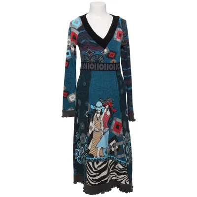 Jurk (Blauw, Meerkleurig) van 101 Idees Acryl, Polyamide