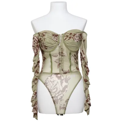 Body (Grøn, Brun, Flerfarvet) fra Shein Elastan, Polyester