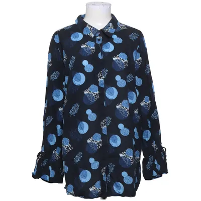 Blouse (Blue, Black) from Pure by Ulla Popken Cotton