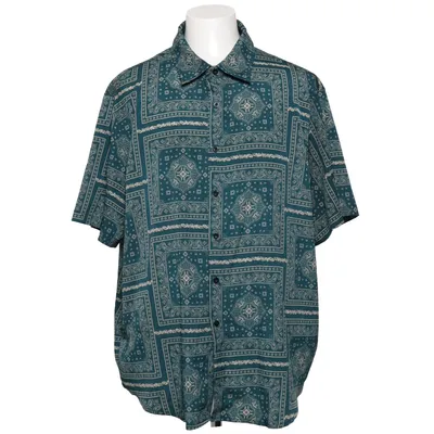 Kortärmad skjorta (Grön, Vit) från Shein Polyester