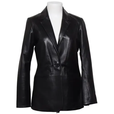 Leren blazer (Zwart) van Oakwood Leer, Polyester
